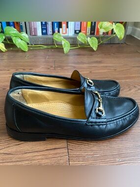 Cole Haan Black Leather Horsebit Loafers